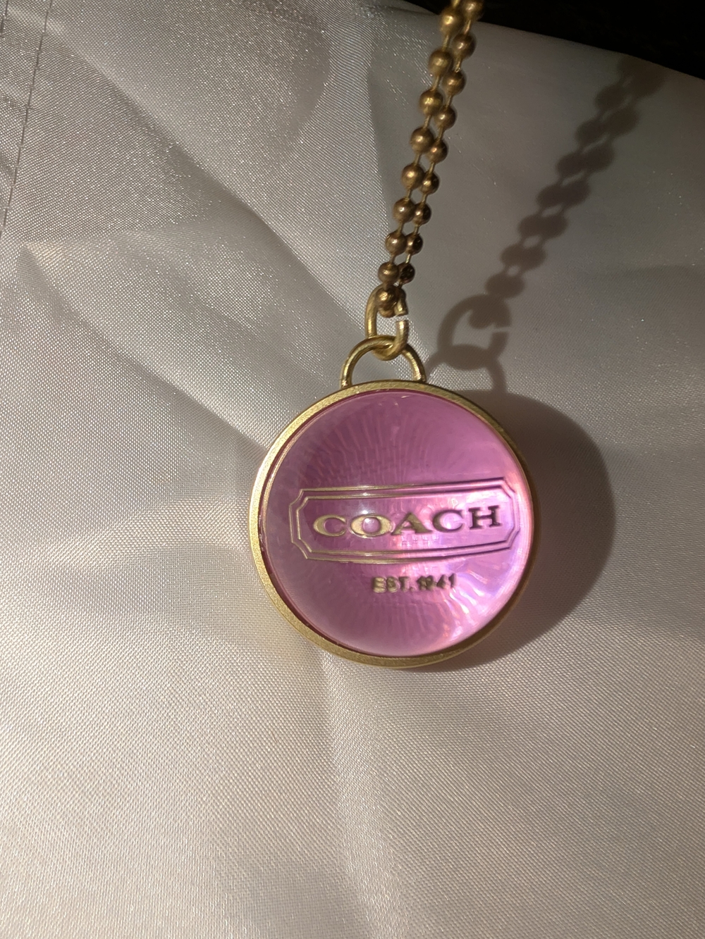 RARE Coach Orb Keychain Bag Charm In PINK